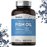 Риб'ячий жир Piping Rock Tripl Strength Fish Oil 1400 мг (850 мг Active Omega-3) 100 гелевих капсул