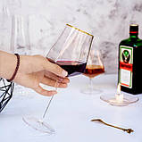 Оригінальні келихи для шампанського Diamond 450 мл, золотий обідок, фото 2