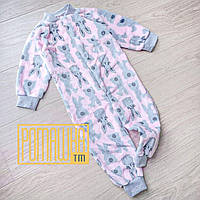 92 (26) 1-1,5 года махровый теплый детский спальный человечек сдельная пижама слип комбинезон для сна 8148 РЗВ