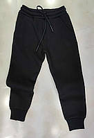 Чорні теплі з байковим начосом спортивні штани на хлопчика 146,152,158,164,170 зросту Туреччина