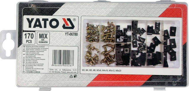 Саморезы с Закладными Клипсами Набор 170 шт YATO (YT-06780), цена