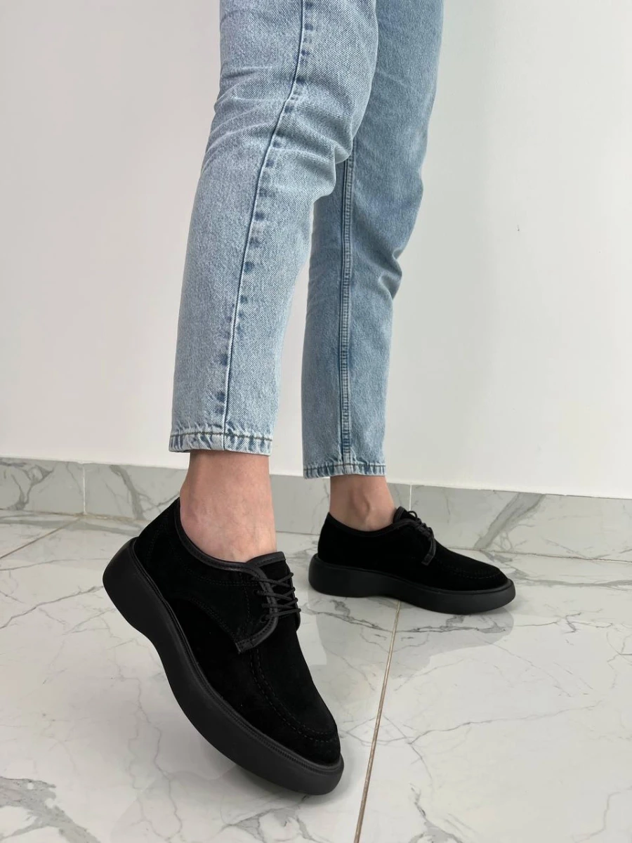 Жіночі демісезонні черевики ShoesBand Чорні натуральні замшеві всередині екокожа 36 (23-23,5 см) (S57051)
