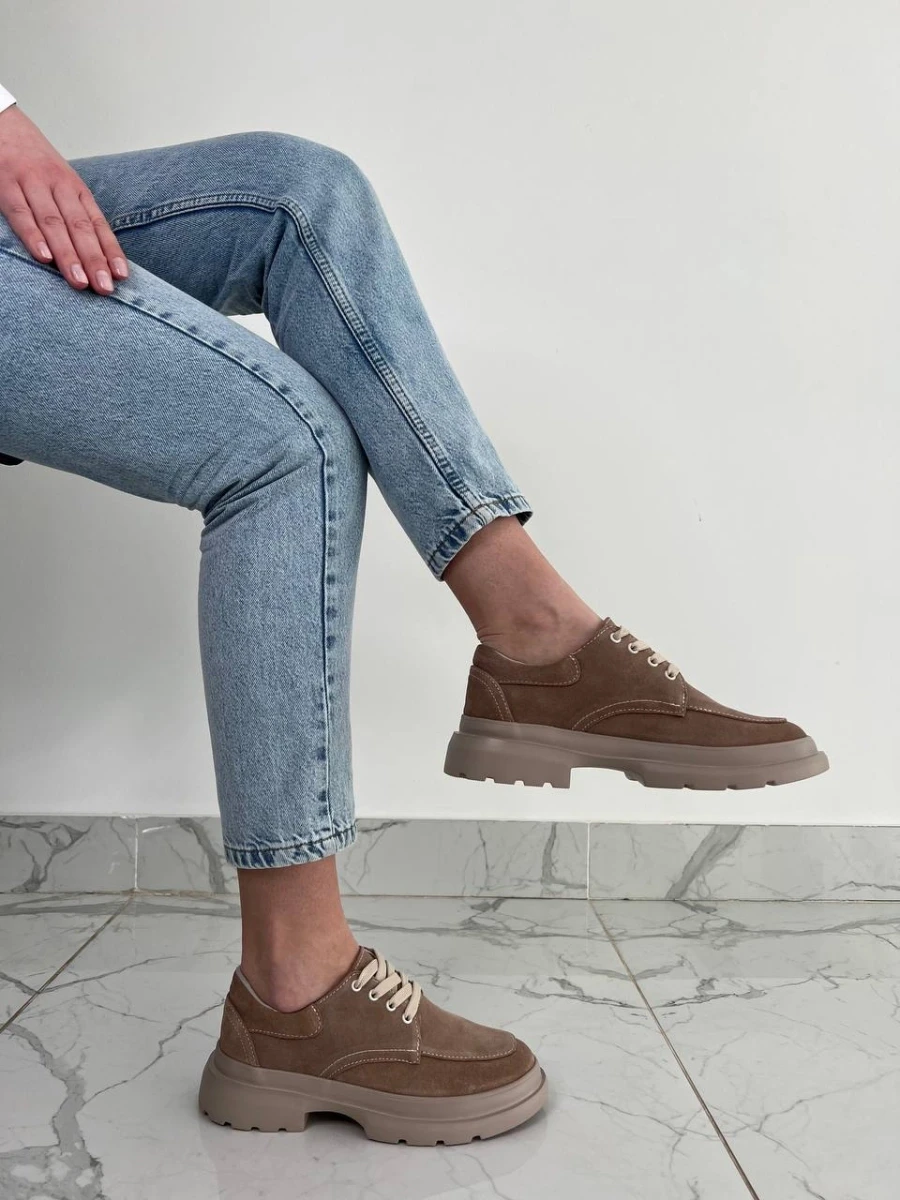Жіночі демісезонні черевики ShoesBand Бежеві натуральні замшеві всередині екокожа 36 (23 см) (S57031-1), фото 1