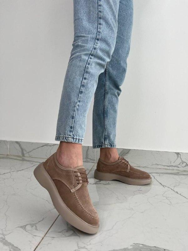 Жіночі туфлі ShoesBand Бежеві натуральні замшеві всередині екошкіра 41 (26,5-27 см) (S57051-2)