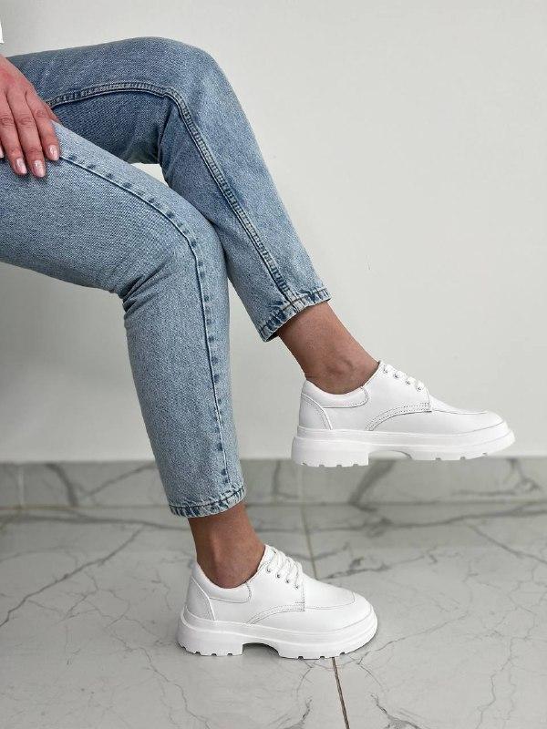 Жіночі демісезонні черевики ShoesBand Білі натуральні шкіряні всередині екокожа 40 (25,5-26 см) (S57031)