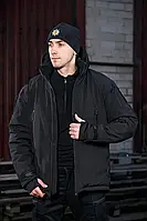 Куртка зимняя Хантер Софтшелл флис Полиция черная 44-46