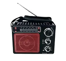 Портативний радіоприймач акумуляторний YUEGAN YG-301 US радіо AM/FM/SW та MP3-плеєр сонячна панель ліхтарик червоний