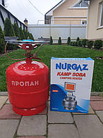 Комплект газовый кемпинговый баллон Intertool 8л горелка обогреватель NURGAZ NG-309
