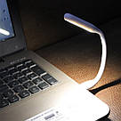 Світильник USB LED лампочка на гнучкій ніжці, холодне світло, чорна, фото 4
