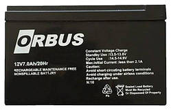 Акумуляторна батарея для ДБЖ (ІБЖ, UPS) ORBUS OR1270, Ємність: 7Ah, 12V