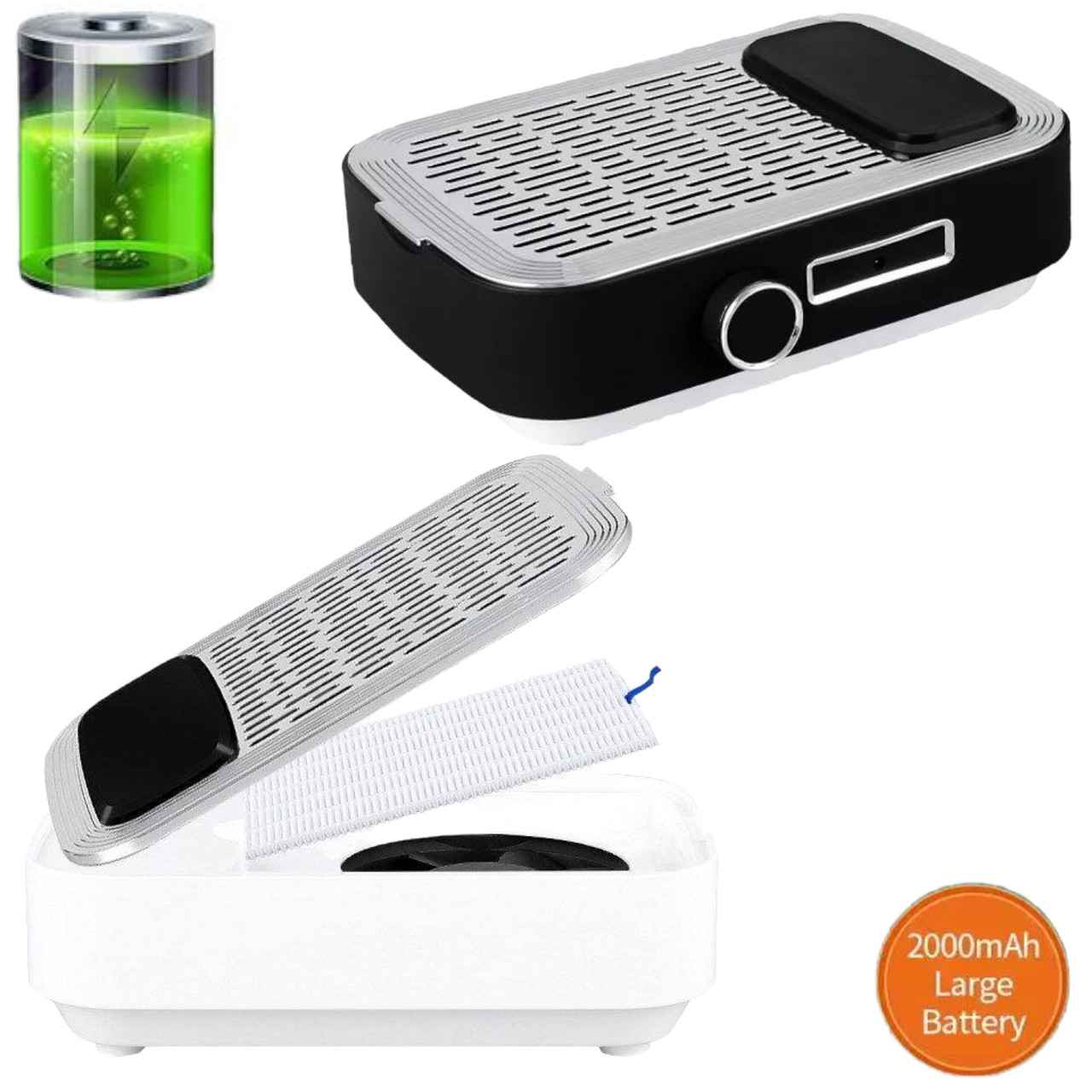 Маникюрная вытяжка BQ858-B на перезаряжаемом аккумуляторе и с НЕРА ...