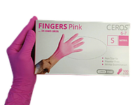 Перчатки нитриловые CEROS Fingers Pink S 100 шт