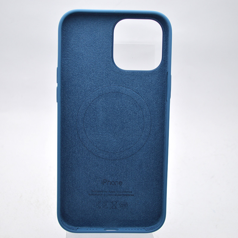 Чехол накладка Silicon Case с MagSafe Splash Screen для iPhone 13 Pro Max Navy Blue/Синий, фото 6