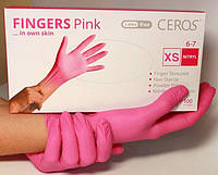 Перчатки нитриловые CEROS Fingers Pink XS 100 шт