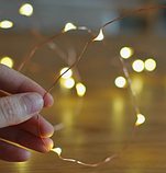 Гірлянда Роса дріт 50led довжина 5 метрів колір теплий на батарейках, фото 6