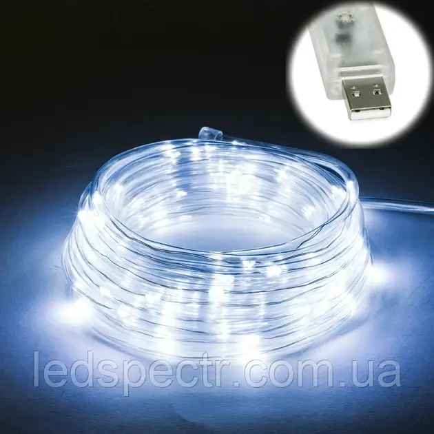 Гірлянда роса USB 30 LED, 3 м білий, фото 1