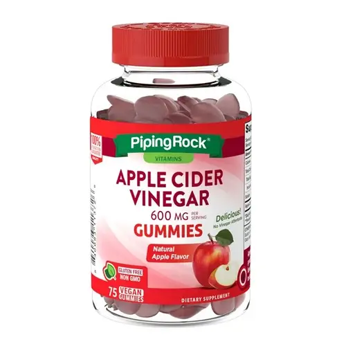 Яблочный уксус Piping Rock Apple Cider Vinegar 600 mg 75 Vegan Gummies ...