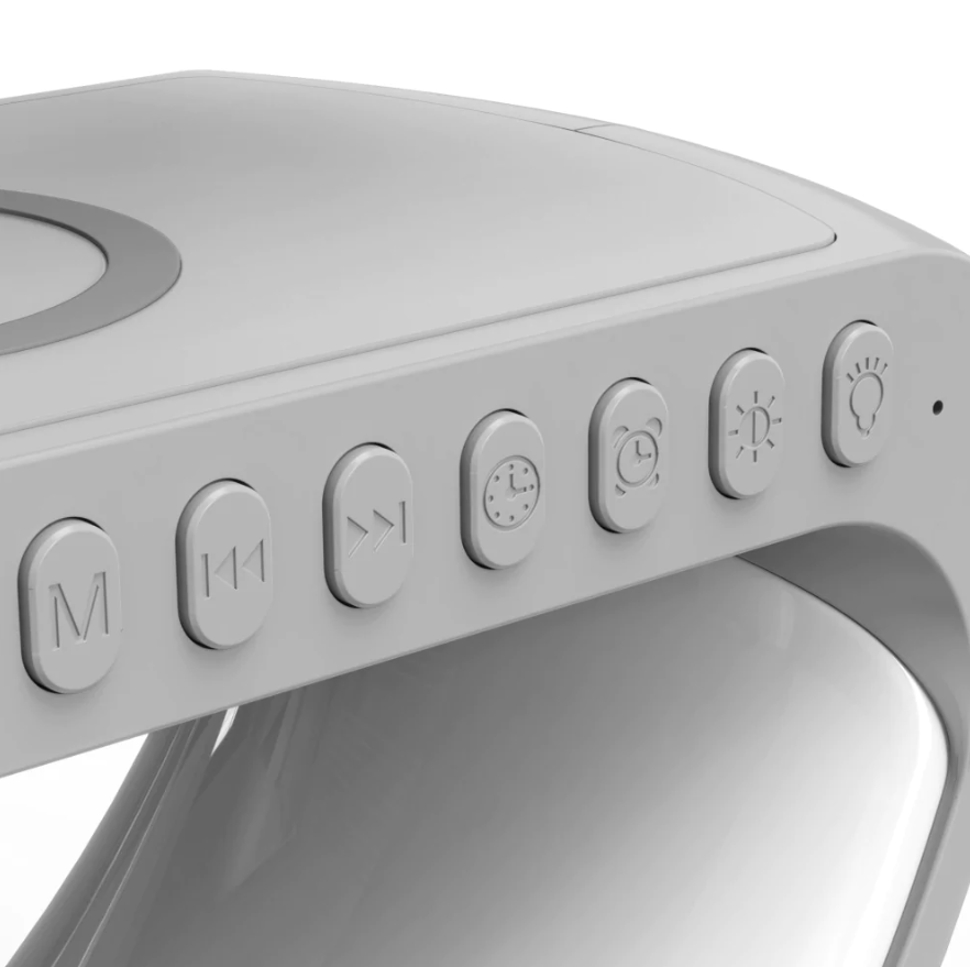 Настільна лампа Google Smart Light Sound Machine with Wireless charging 15W White, фото 3