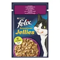 Purina Felix Fantastic (Феликс Фантастик) консервированный корм для котов с уткой и шпинатом в желе, 85 гр
