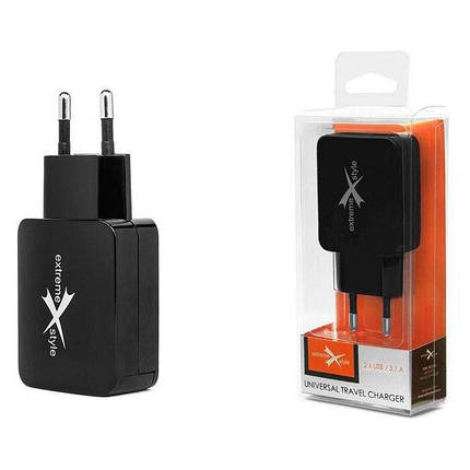 Мережевий зарядний пристрій "eXtreme TC31U2" потужністю 15.5W з виходом на 2USB 5V/3.1А, фото 3