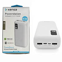 Повербанк Power Bank Kensa KP-52 White 30000mAh белый цвет, внешний аккумулятор с дисплеем