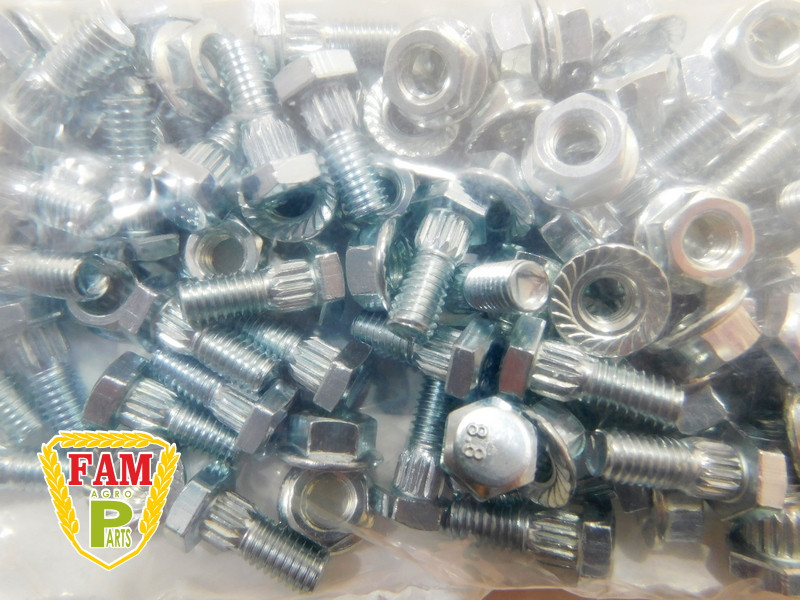 Болт+гайка М6*16 сегмента жатки, 14M7165, H207542, H168569 John Deere