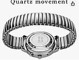 Кварцовий годинник унісекс з еластичним браслетом із неіржавкої сталі, фото 4