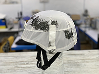 Тактический кавер на шлем MICH Маскирующий кавер под MICH зимний Чехол для маскировки белый клякса размер M