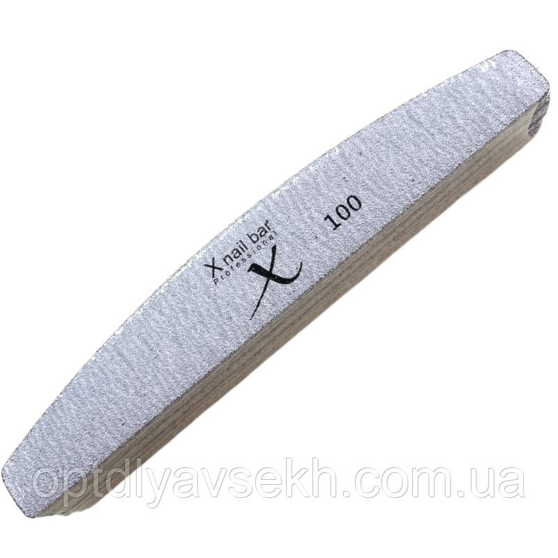 Змінні файли X Nail Bar на м'якій основі для металевої основи (півмісяць), 1 шт. 100 гріт.
