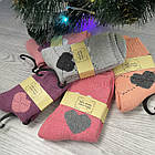 Жіночі махрові вовняні шкарпетки р.36-42 (упаковка 5шт) "Серце", фото 2
