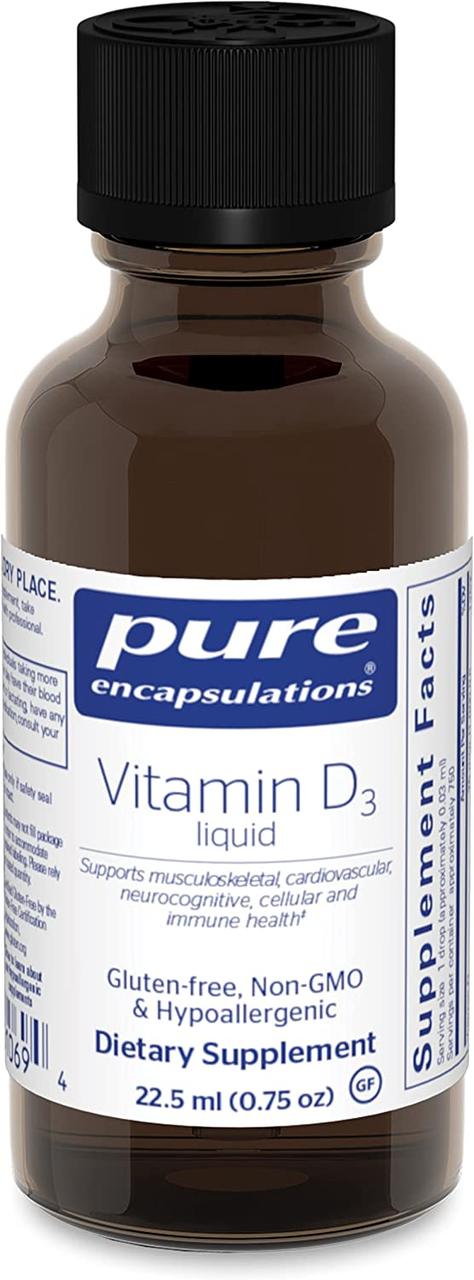 Pure Encapsulations Vitamin D3 / Вітамін Д 3 рідкий 22,5 мл 09/2025
