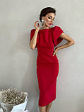 Жіноче плаття з короткими пишними рукавами Люкс червоне (різні кольори) ХС С М Л, фото 5