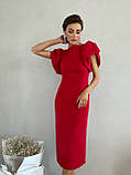 Жіноче плаття з короткими пишними рукавами Люкс червоне (різні кольори) ХС С М Л, фото 7