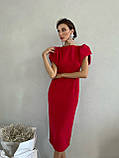 Жіноче плаття з короткими пишними рукавами Люкс червоне (різні кольори) ХС С М Л, фото 3