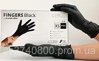 Перчатки нитриловые CEROS Black Чёрные (М) - 100 шт/уп