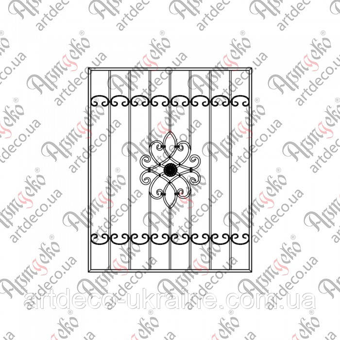 Кована решітка 1200х1500 КР-73 КОМПЛЕКТ ЕЛЕМЕНТІВ, фото 1