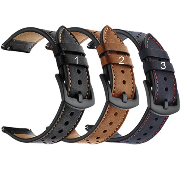 Ремінець шкіра (перфорація) для Amazfit GTR 47 mm, Pace, Stratos, фото 1