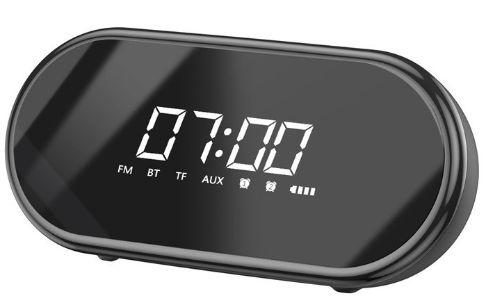 Портативная Bluetooth колонка BASEUS Encok Wireless Speaker E09 с часами, черная