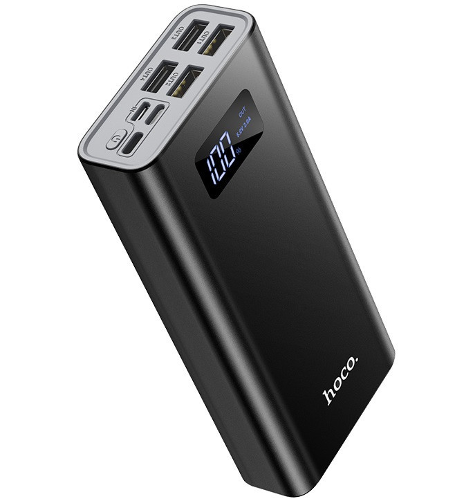 УМБ портативний зарядний Power Bank HOCO J46A 20000 mAh, 4 USB, чорна