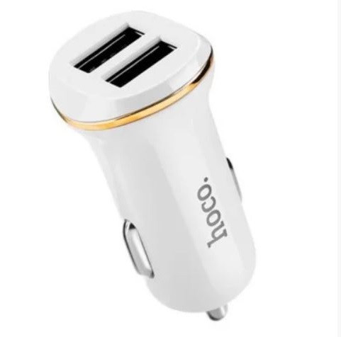 Зарядний пристрій автомобільний HOCO Z1 7088, 2 USB, біла