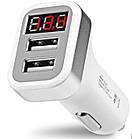 Зарядний пристрій автомобільний HOCO Z3 на 2 USB з дисплеєм, біле, фото 2