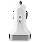 Зарядний пристрій автомобільний HOCO Z3 на 2 USB з дисплеєм, біле, фото 4
