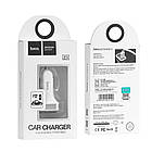 Зарядний пристрій автомобільний HOCO Z3 на 2 USB з дисплеєм, біле, фото 6
