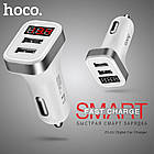 Зарядний пристрій автомобільний HOCO Z3 на 2 USB з дисплеєм, біле, фото 7