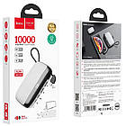 УМБ портативний зарядний Power Bank HOCO S29 10000 mAh, 3A, з вбудованим Type-C, біле, фото 3