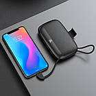 УМБ портативний зарядний Power Bank HOCO S29 10000 mAh, 3A, з вбудованим Type-C, біле, фото 6