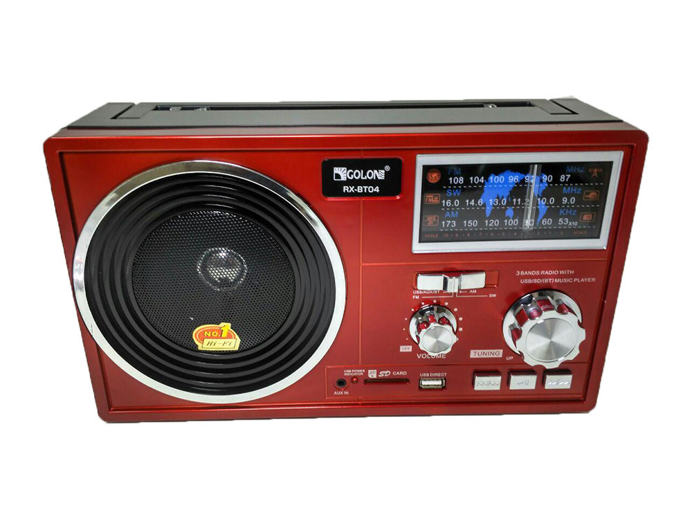 Портативна колонка радіо MP3 USB Golon RX-BT04 c Red Bluetooth