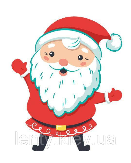 Наклейка для ростової фігури "Санта Клаус" 80х66 см/інтер'єрна наклейка (без обрізу по контуру)