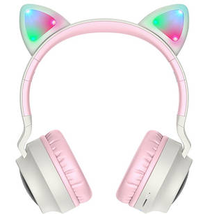 Навушники Bluetooth HOCO Cheerful Cat ear W27, сірі