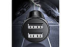 Адаптер автомобільний USAMS US-CC114 C20, 2USB, 2.4 A, чорний, фото 3
